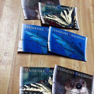 Vintage Tennessee Aquarium 2007 Ticket Stubs- Arts & Crafts, Collages,Decoupage,